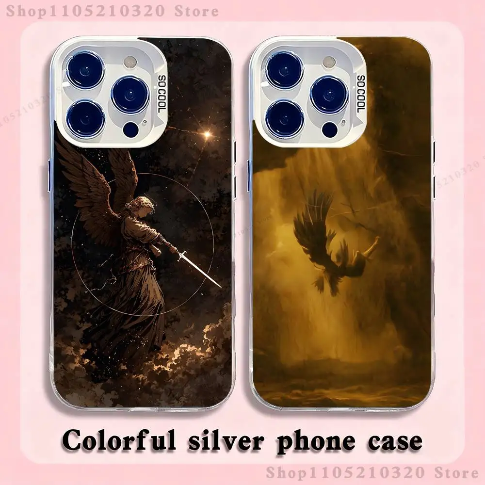 

The Fallen Painting Angel Phone Case For iPhone 17,16,15,14,13,12,11,Pro,XS,Max,Plus,Mini,SE4,E white Matte Shockproof Cover