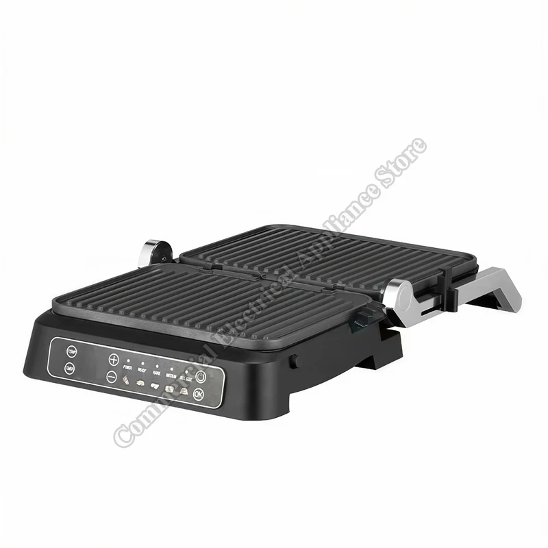 Frying Steak aker 2 In 1 agnetic Plate Touch Screen Waffle hine Panini Sandwich hine Frying hine