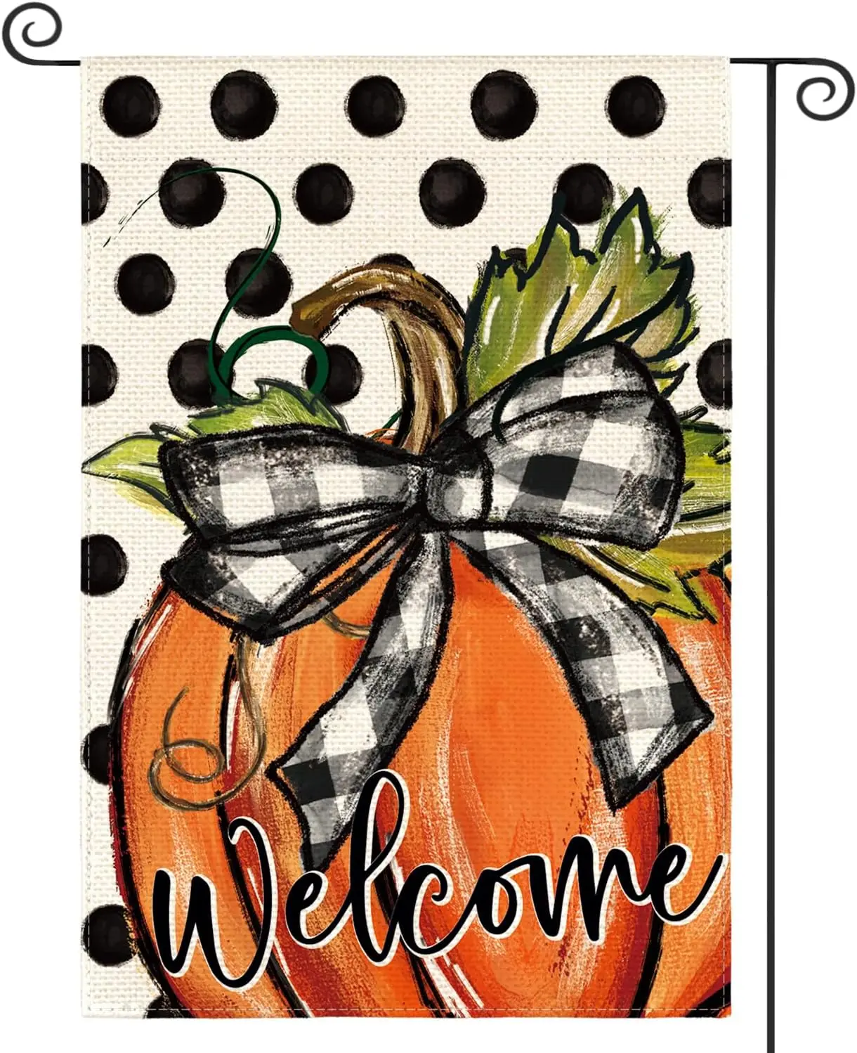 AVOIN colorlife Fall Welcome Pumpkin Garden Flag 12x18 Inch Outside | Double Sided, Weather & Fade Resistant, Yard Outdo llp