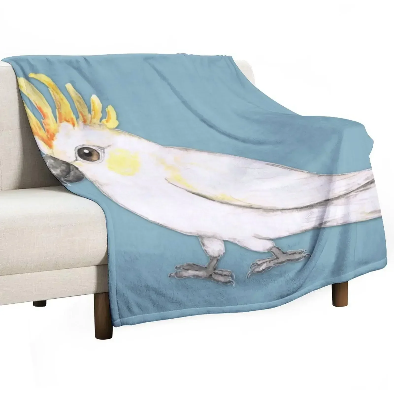 Sulphur crested cockatoo Throw Blanket Vintage Thermal manga Blankets