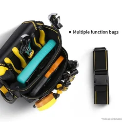 Electrician Tape Waist Bag with WINHUNT Screwdrivers Heavy Duty Tool Belt Pliers Hook Harden Tool Pouch Tool Organizer