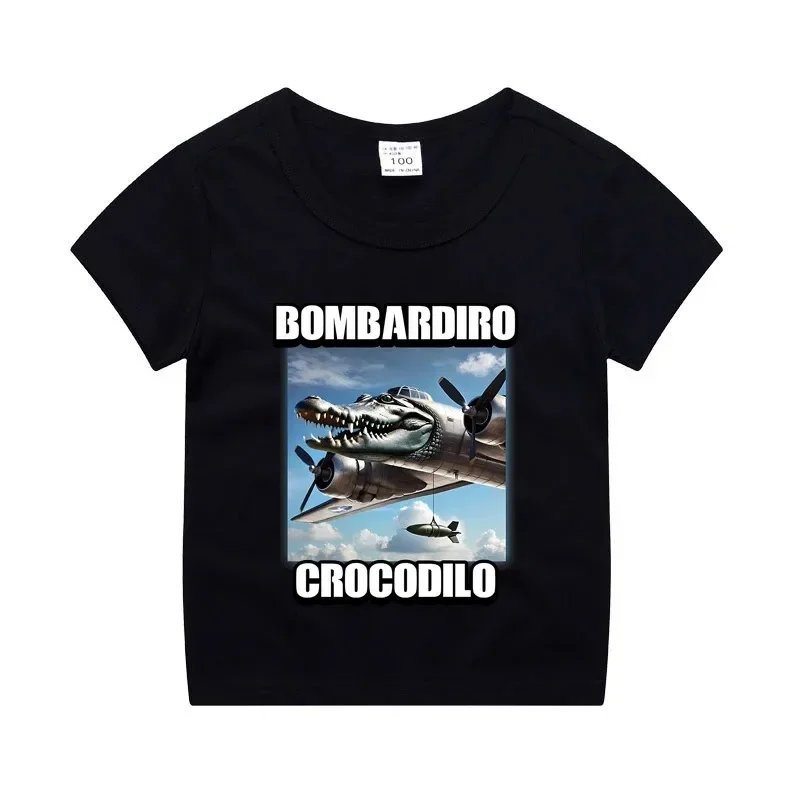 Brainrot italien T-shirt à manches courtes Tung Tung Tung Sahur T-shirt drôle Meme vêtements d'été dessin animé mignon hauts