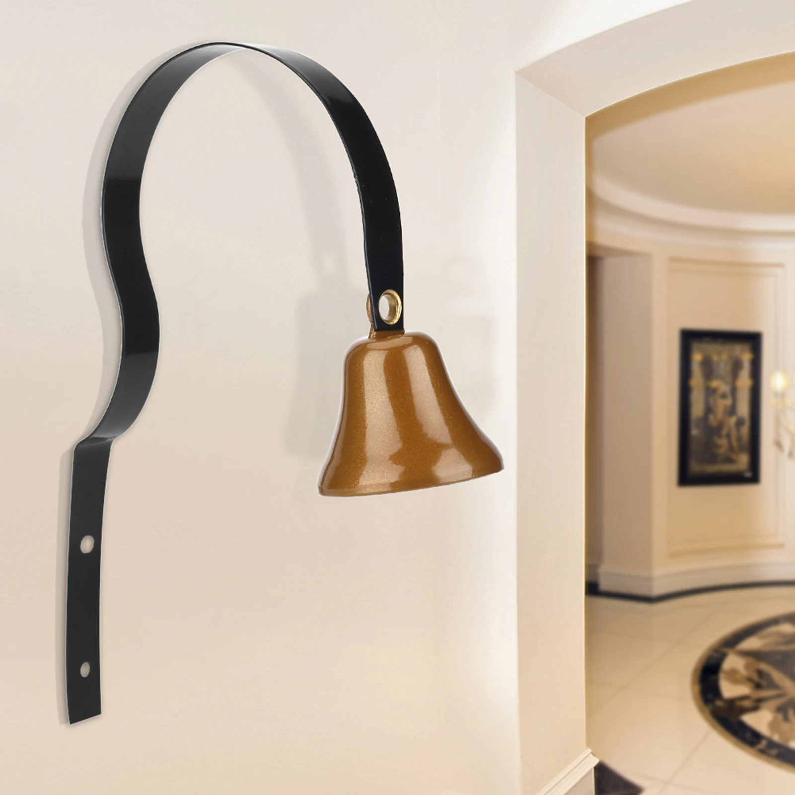 جرس باب معدني مثبت على الحائط ، جرس تدريب الكلاب ، ديكور المنزل العتيق #1