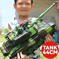 44CM Remote Control Tank 2.4G Large Rc Tank Military Vehicles Battle Fight Launch Off-Road Crawler Electric Toys for Kids Gift