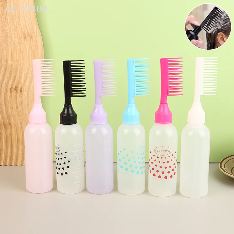 Refillable Hair Dye And Scalp Potion Oil Applicator Comb Hairdressing Shampoo Bottle Hair Coloring Styling Tool