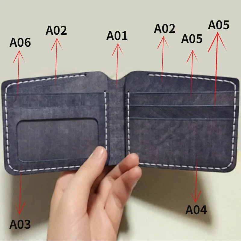 6Pcs/Set DIY Leather Acrylic Templates Short Wallet Photo Position Pattern Stencils for Handmade Craft DIY Gift