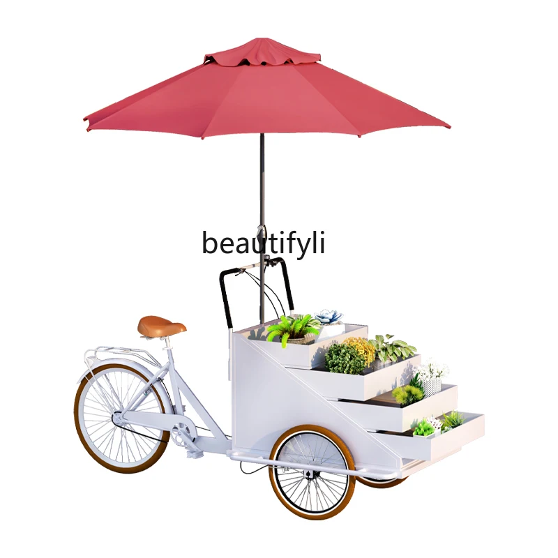 

Wrought iron float, market movable, creative booth trolley display rack, ice powder snack cart