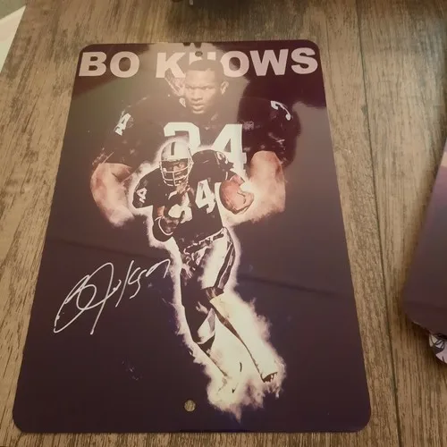 Bo Knows Football #34 Jackson Raiders  Metal Wall Sign