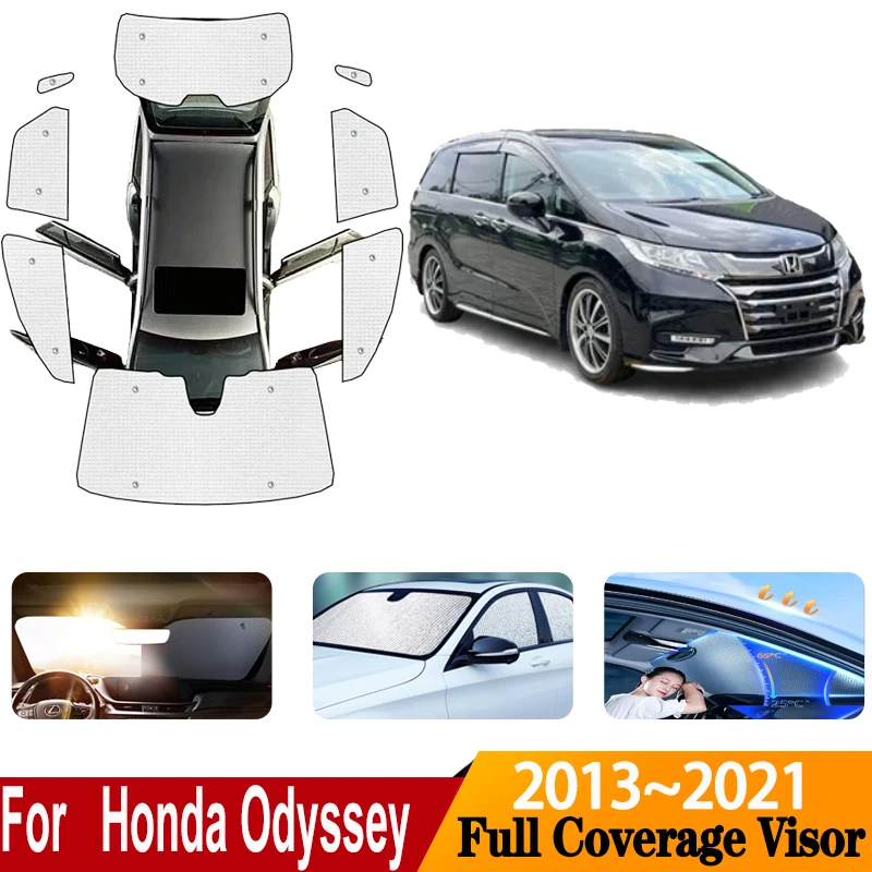 

For Honda Odyssey 2016 Accessories RC1RC2 2013~2021 Full Car Sun Visors Cover Sunscreen Window Sunshades Covers Car Accessories