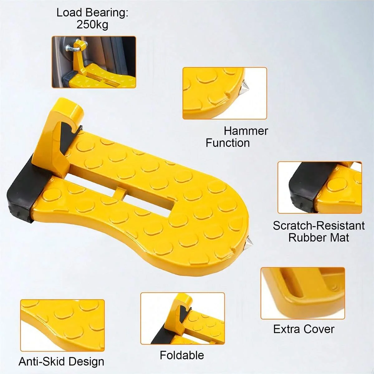 Automobile universal door lock - roof climbing foot pedal luggage rack auxiliary ladder - off-road multi-functional