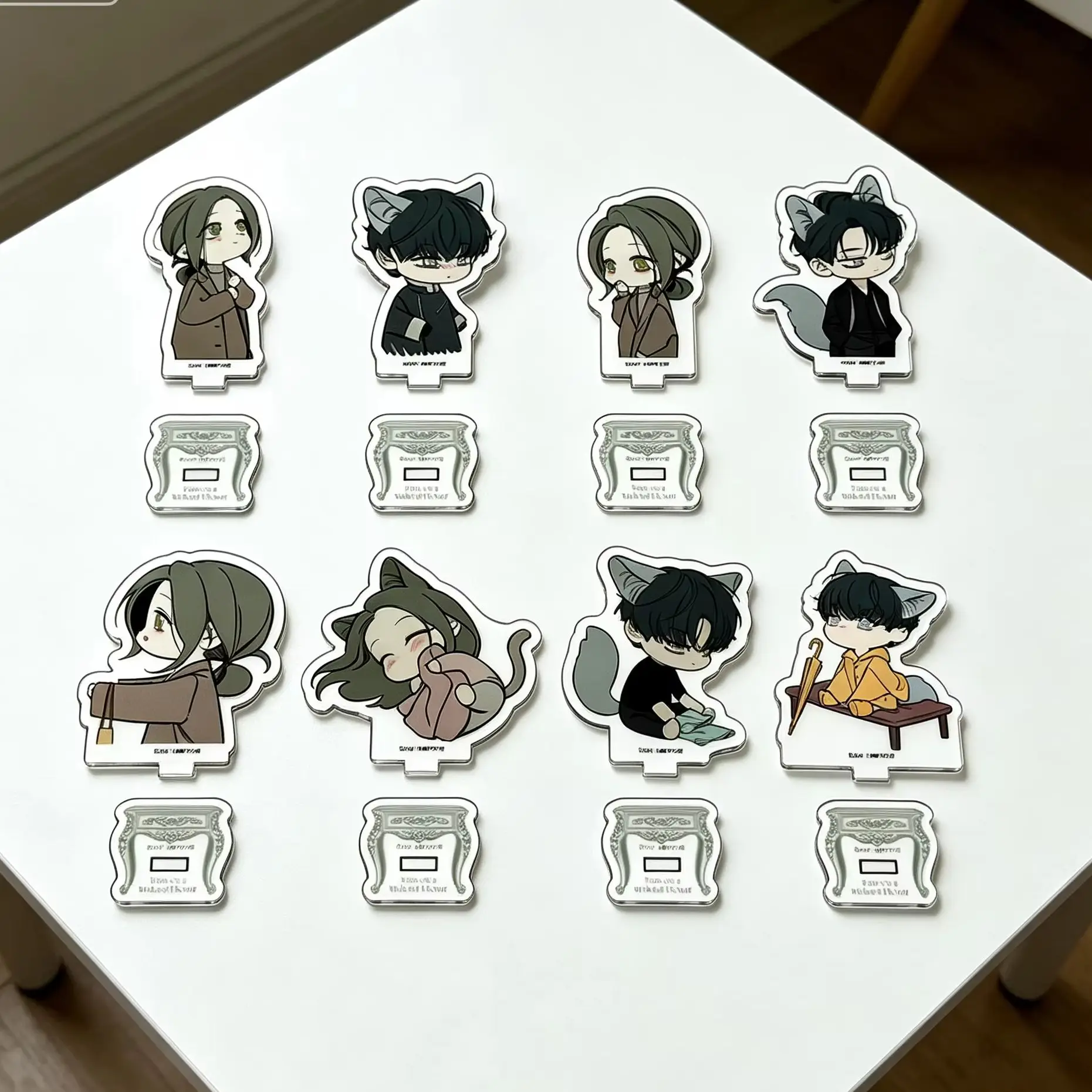 Anime Tears on a Withered Flower Na Haesu Beom Taeha Q-style Acrylic Stand Model Plate Keychains Desk Decor