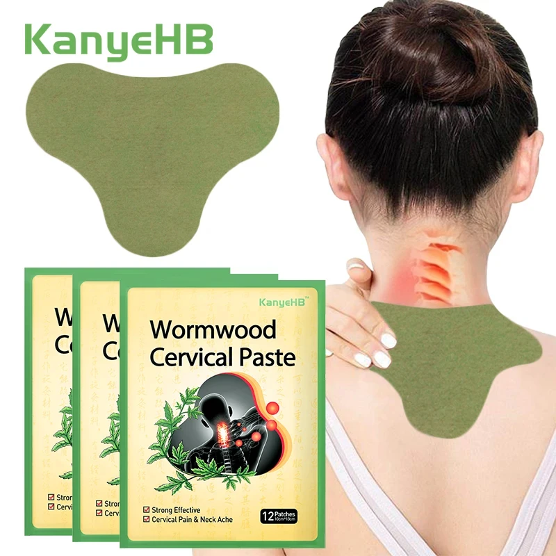 12/24/36Pcs Wormwood Cervical Patch Neck Spine Sticker Shoulder Back Waist Hands Relieve Sticker Arthritis Muscle Strain Nursing