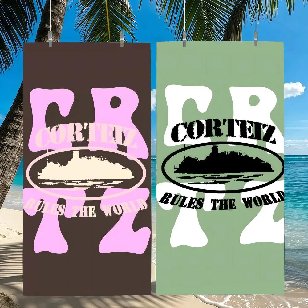 Toalla C-Corteiz, Toalla de Playa Extra Grande de Secado Rápido, Absorbente y Suave, Toallas de Playa para Hombres y Mujeres