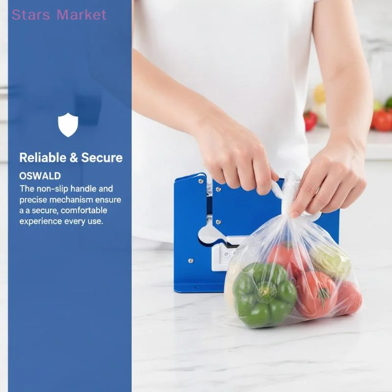 Bag Neck Sealer Tape Dispenser Poly Bag Packaging Sealer Bag Metal Sealer Machine Supermarket Store