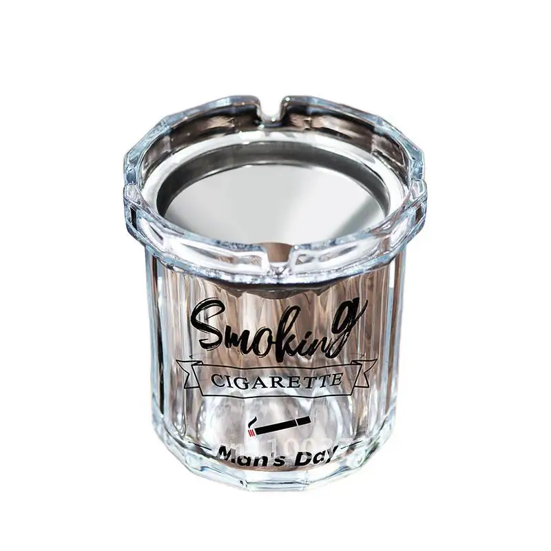 

High-End Glass Ashtray Transparent Luxury-Inspired Design for Home Office Commercial Anti-Fly Wholesale Editions Available