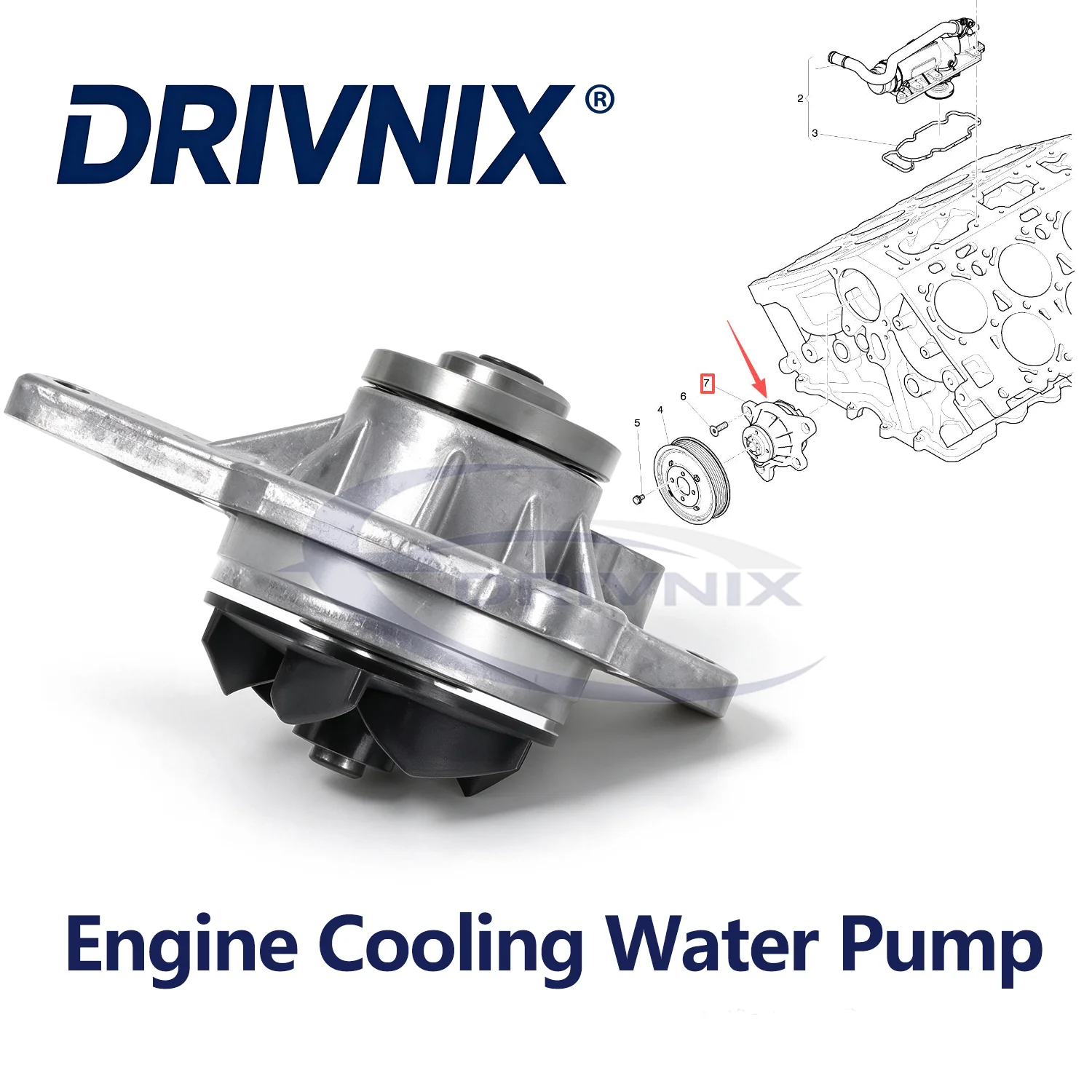 High Quality 07D121008A Engine Coolant Cooling Water Pump 07D121008B For Bentley Continental GT GTC Flying Spur Mulsanne 6.0T
