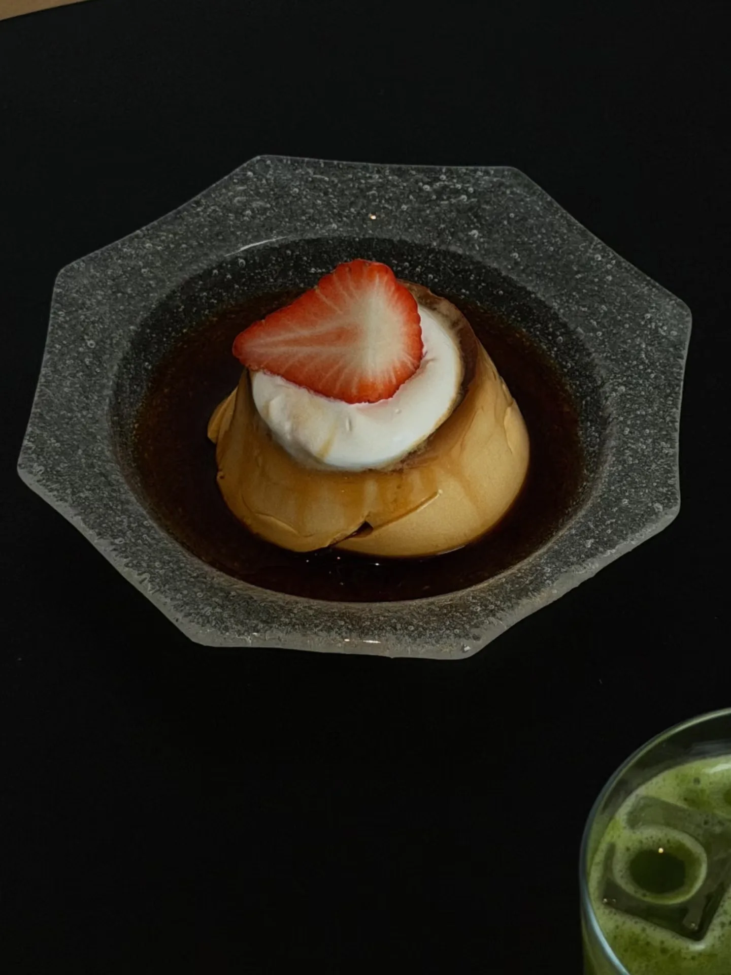Shinymomo Creative Handmade Starlight Bubble Octagonal Glass Plate Japanese Style Cloud Mist Bubble Dish Pudding Cake Plate