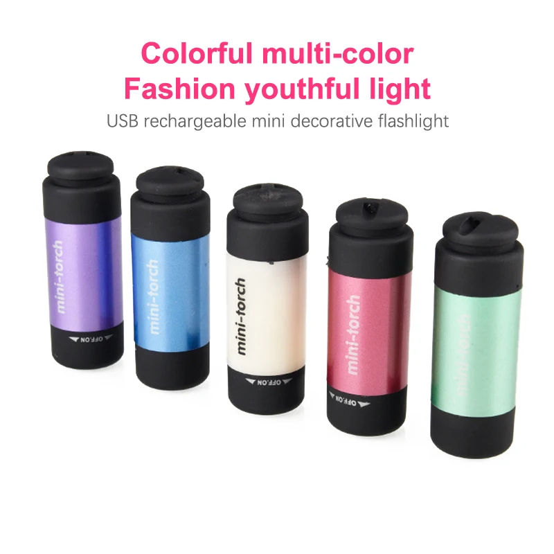New Outdoor Light Super Bright Mini Flashlight Usb Rechargeable Pocket Key Chain Small Flashlight
