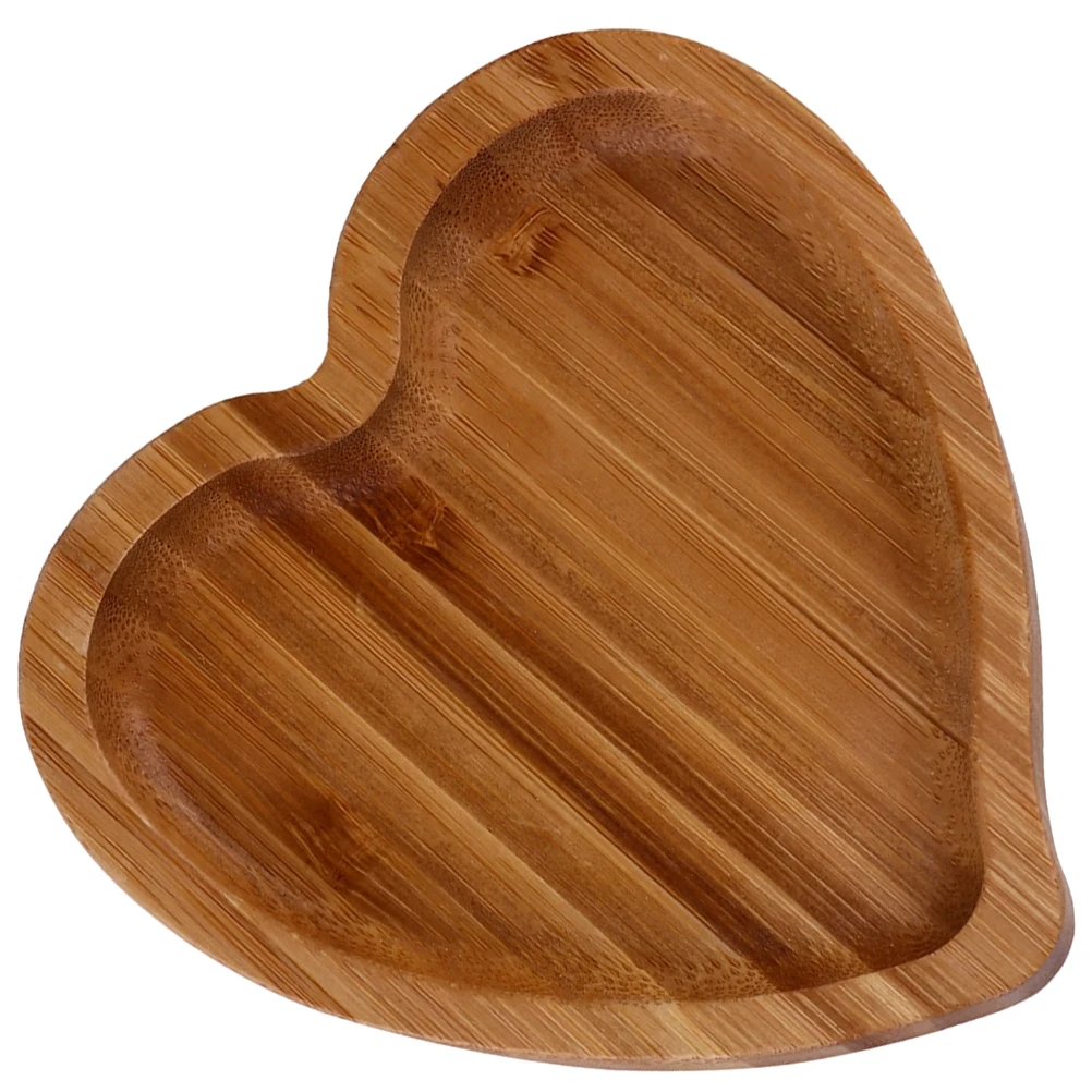 

Heart Decor Organizer Shaped Plate Jewelry Tray Wooden Dish Platter Trinket Small