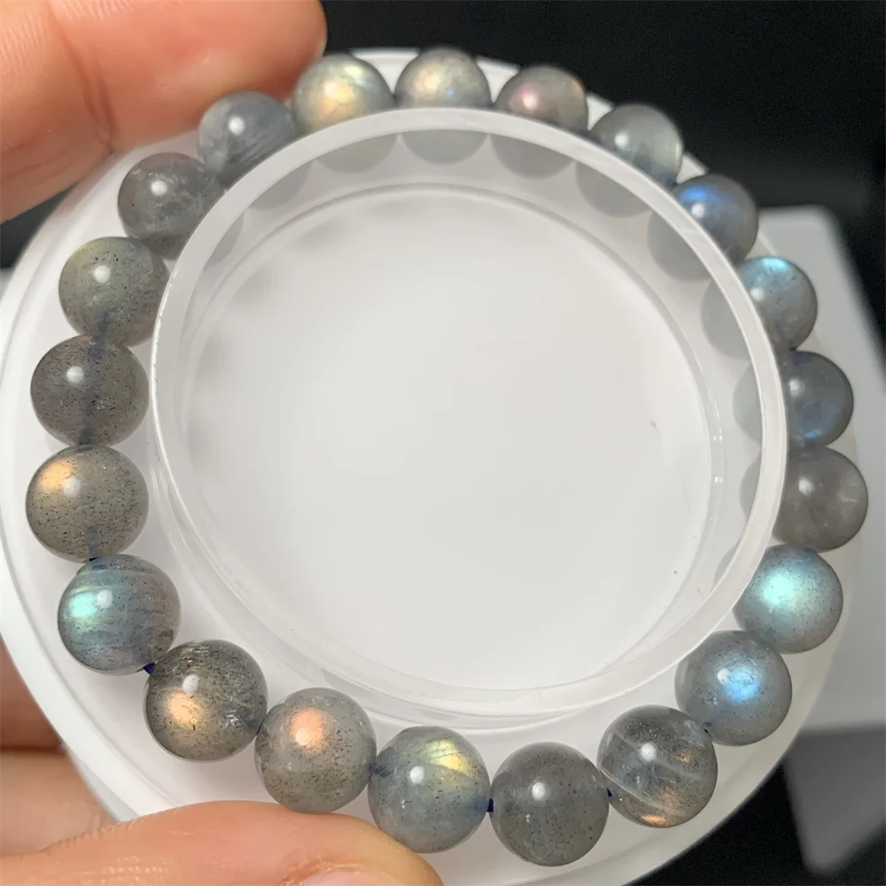 

1Piece Natural Colorful Blue Orange Light Labradorite Bracelets for Women Transparent Grey Body Labrador Stones Healing Beads