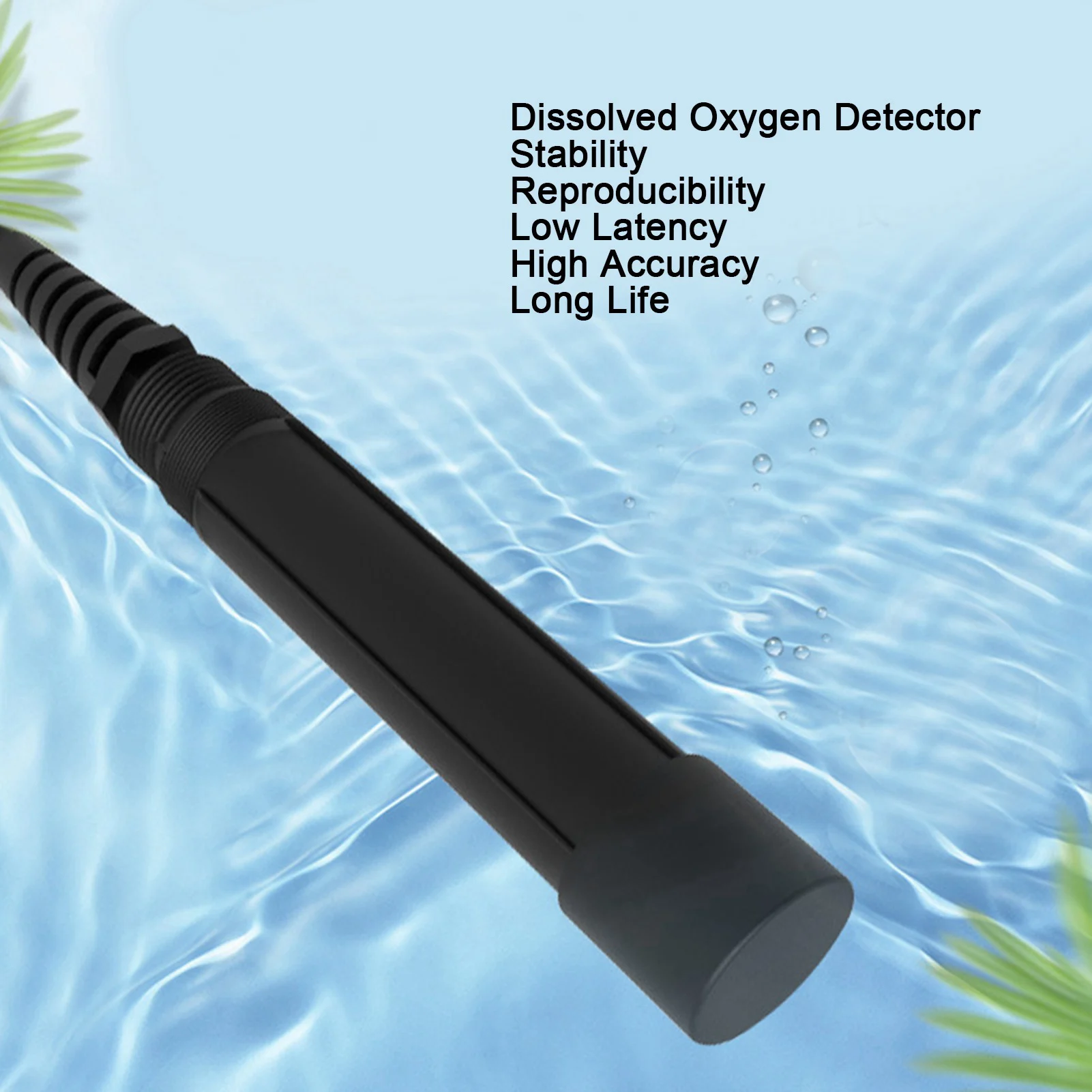 Meteran Oksigen Terlarut Sensor Detektor Meteran Oksigen Terlarut Fluoresensi Perangkat Akuakultur Tahan Air 12 ‑ 24V