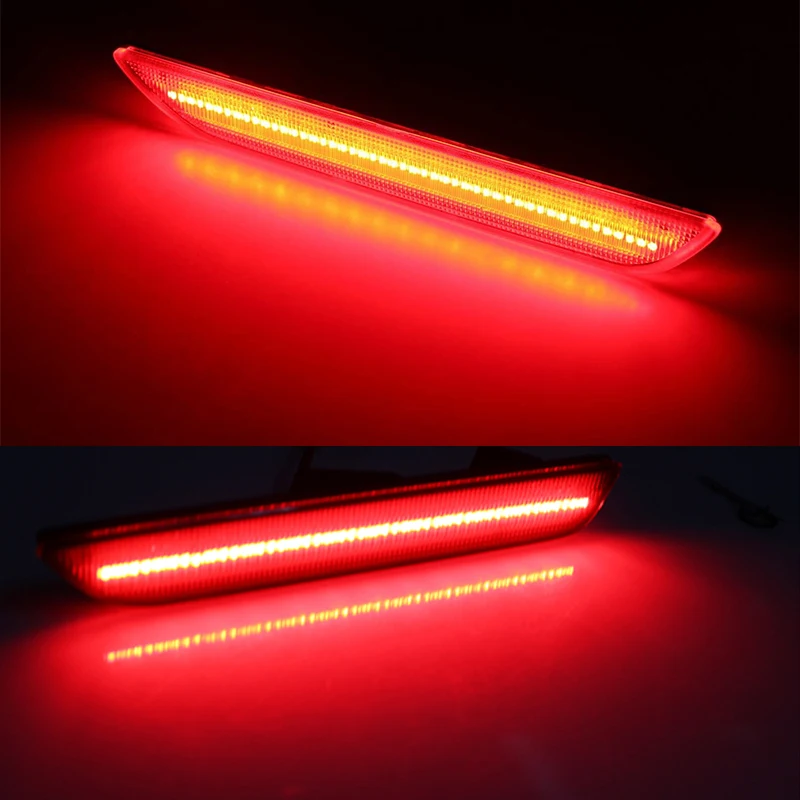 Smoked/Clear/Red Lens White/Red LED Car Rear Bumper Side Marker Turn Signal Lights Fender Flare Lights For 2015-up Ford Mustang