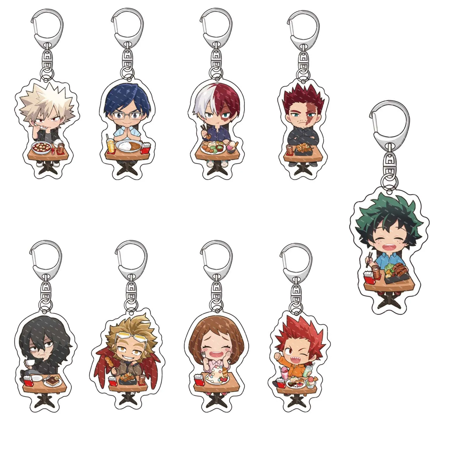 Anime My Hero Academia Anime Q version Bakugou Katsuki Midoriya Izuku Dabi Hawks Rubber Keychain Ornament  Collection Gift 6cm