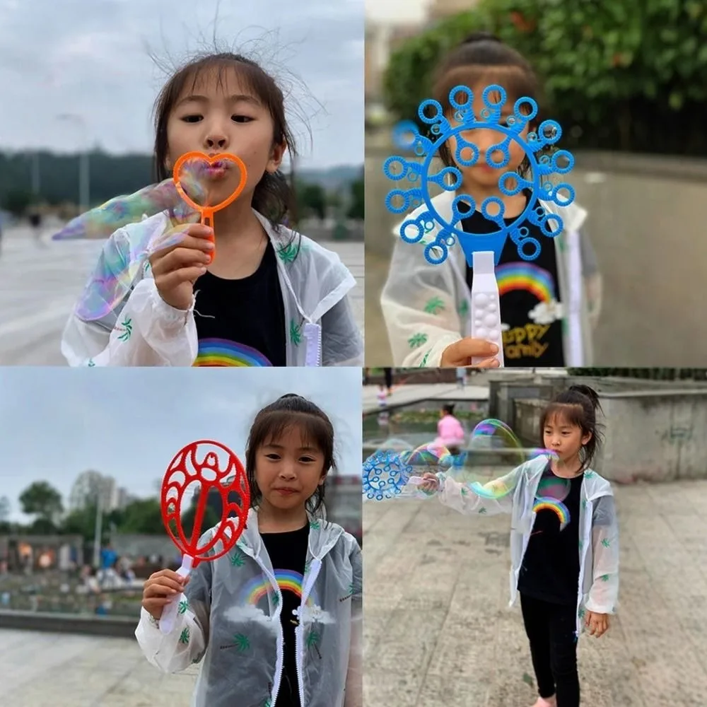 مجموعة من 3 قطع متعددة الأنماط لصنع الفقاعات، عصا فقاعات كبيرة زرقاء من البلاستيك للأطفال، أدوات تفاعلية للجنسين