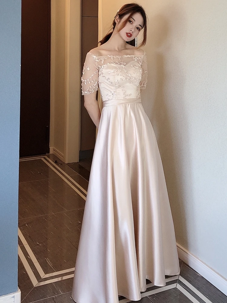 Bridesmaid Dress Women 2024 New High Sense  Banquet Student Choir Performance Sisters Skirt Long Evening dress