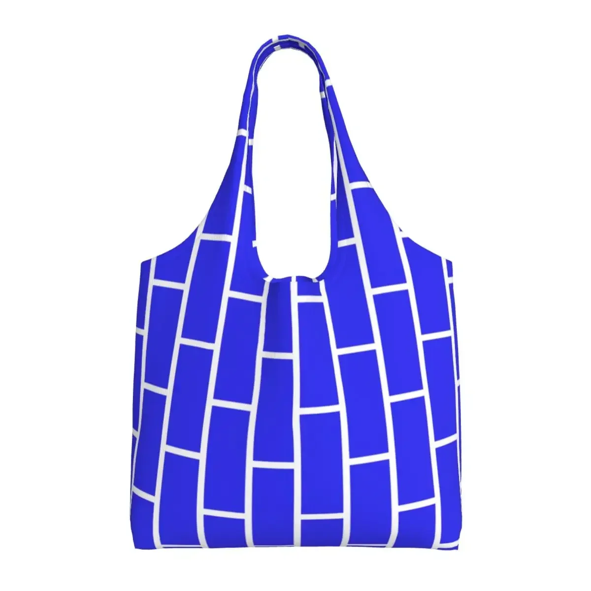 Brick House Vertical Blue Groceries Shopping Bag Canvas Shopper Tote Shoulder Bags Capacity Washable Street Art Eldridge Handbag