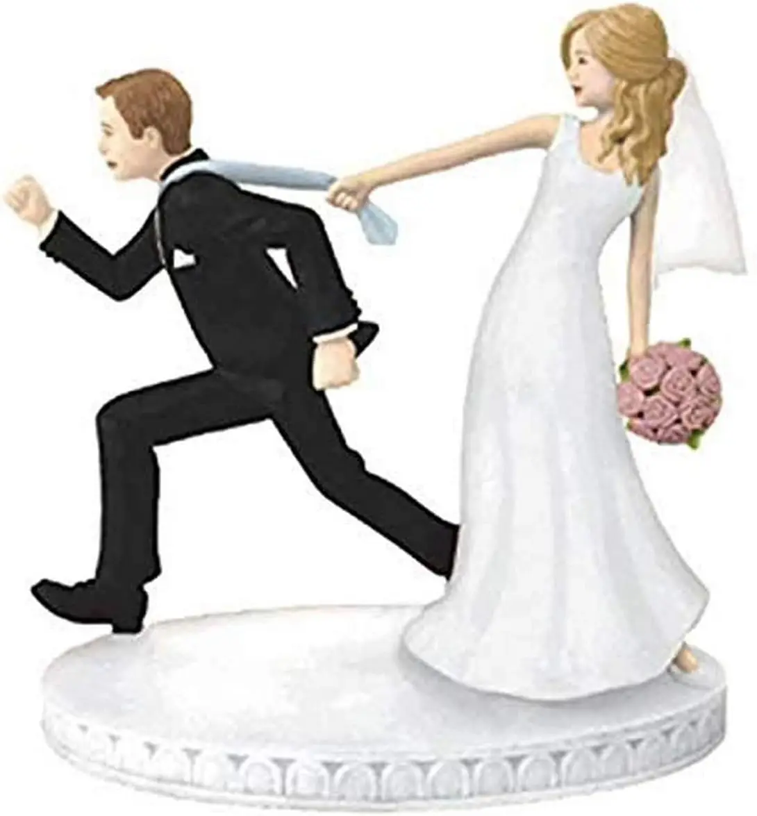 

Wedding Party Tie-Pulling Bride & Groom Cake Resin Topper - 4.12'', 1 Piece | Perfect for Wedding Receptions & Anniversaries