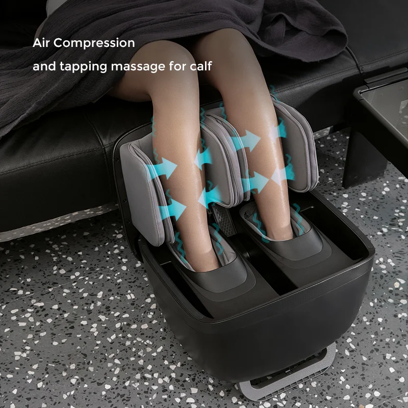 NEW Soft K68 Calf and Foot Massager 2-in-1 Foldable Ottoman Tap Shiatsu Massage Air Compression Massage with Heat