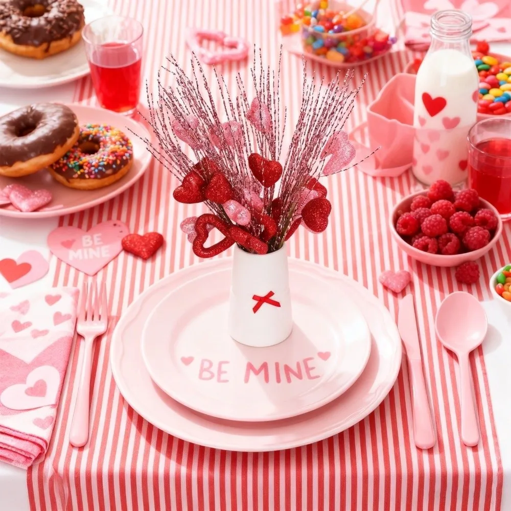 

Romantic Heart Bouquet Branch Resin Anti-splash Water Artificial Twig Cutting Exquisite Handicraft