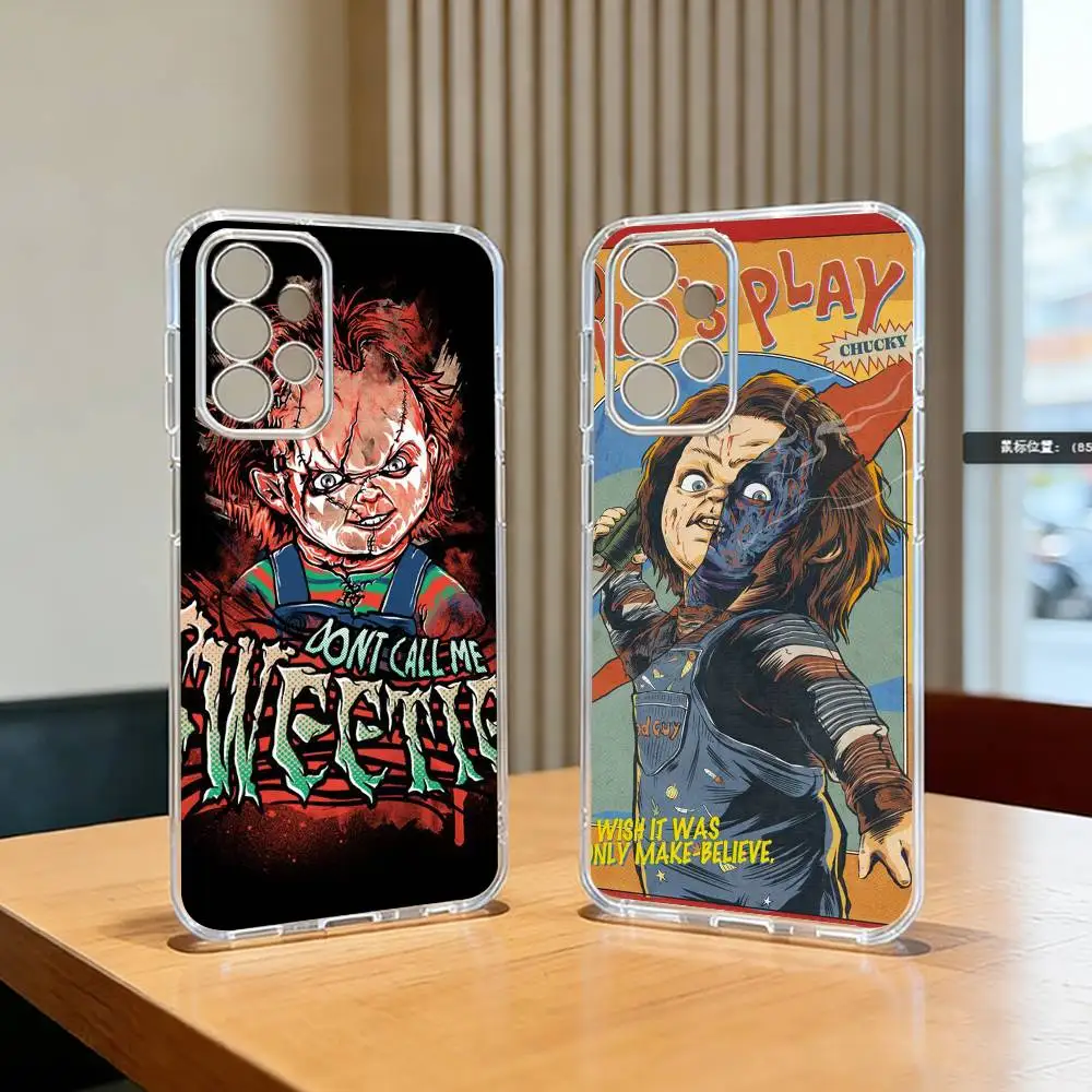 Horror-r Chucky Doll-l Phone Case For Samsung S25,S24,S21,S22,S23,S30,Ultra,S20,Plus,Fe Transparent Cover