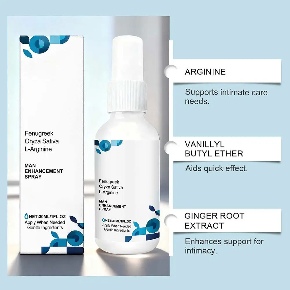 30ml Men's Body Care Spray Gentle Ingredients Nourish & Protect Skin, Delivers Daily Vitality for Quickly Boosts Performance