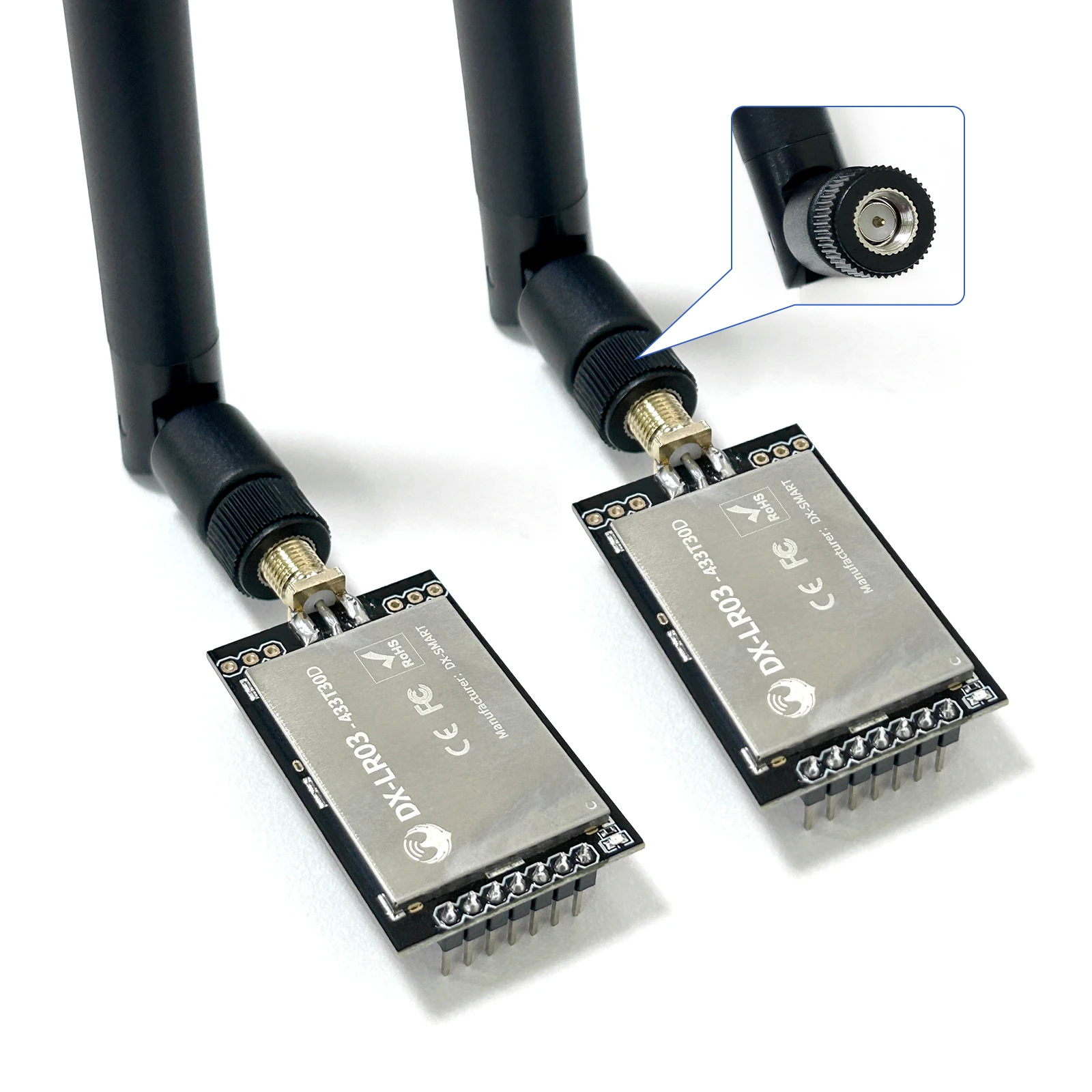 

DX-LR03 Модуль LoRa 10 км 868 915 МГц Беспроводной радиочастотный трансивер + 27 дБм Высокомощный чип ASR6601 UART I2C для интеллектуального счетчика IoT