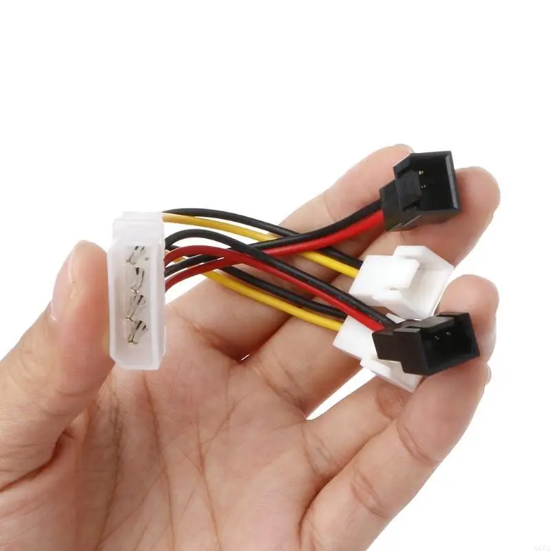 محول مروحة IDE Molex إلى 3Pin، محول مروحة الكمبيوتر 4Pin Molex إلى 4 PWM كابل مضفر بأكمام مقسمة لأجهزة الكمبيوتر 3 Pin