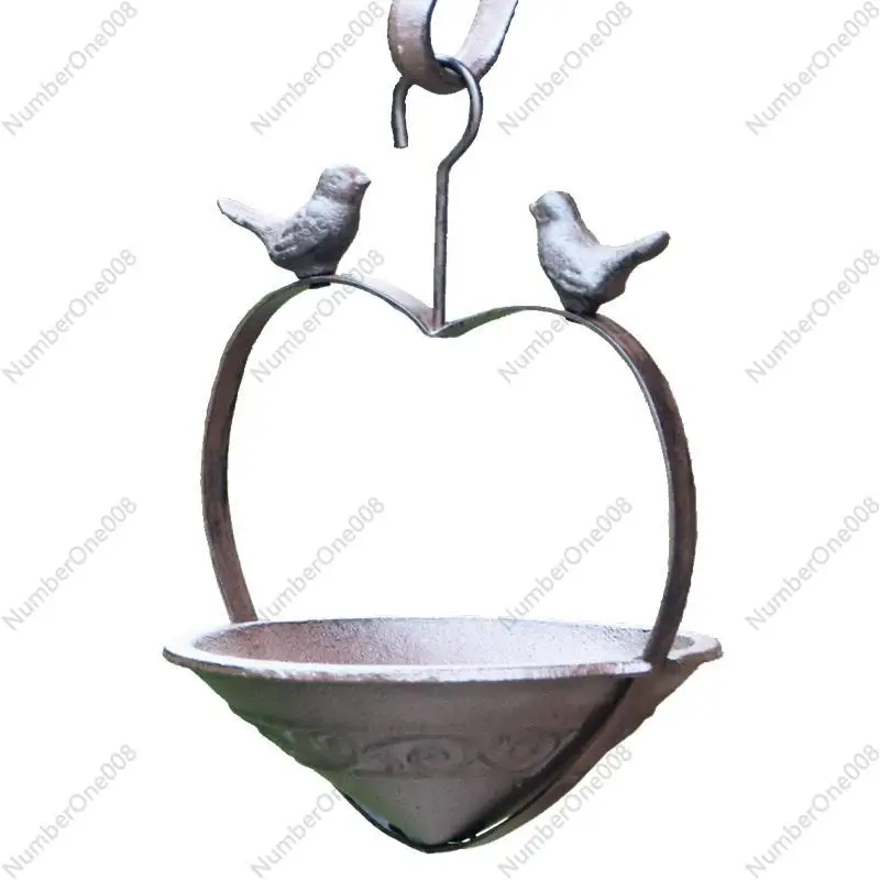 Retro wrought iron outdoor cast iron hanging bird feeder garden ornament decoration