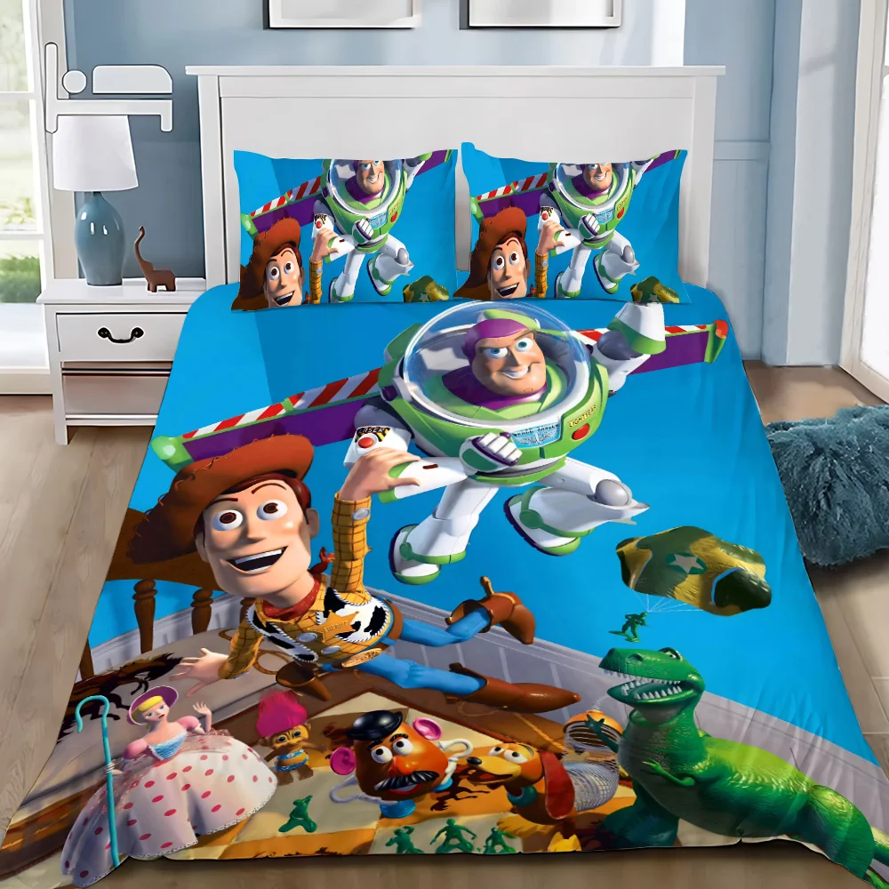 

Cartoon Toy Story Duvet Cover Pillowcase Bedding Set Adult Boy Girl Bedroom Decoration Children Gift Single Double Large Size