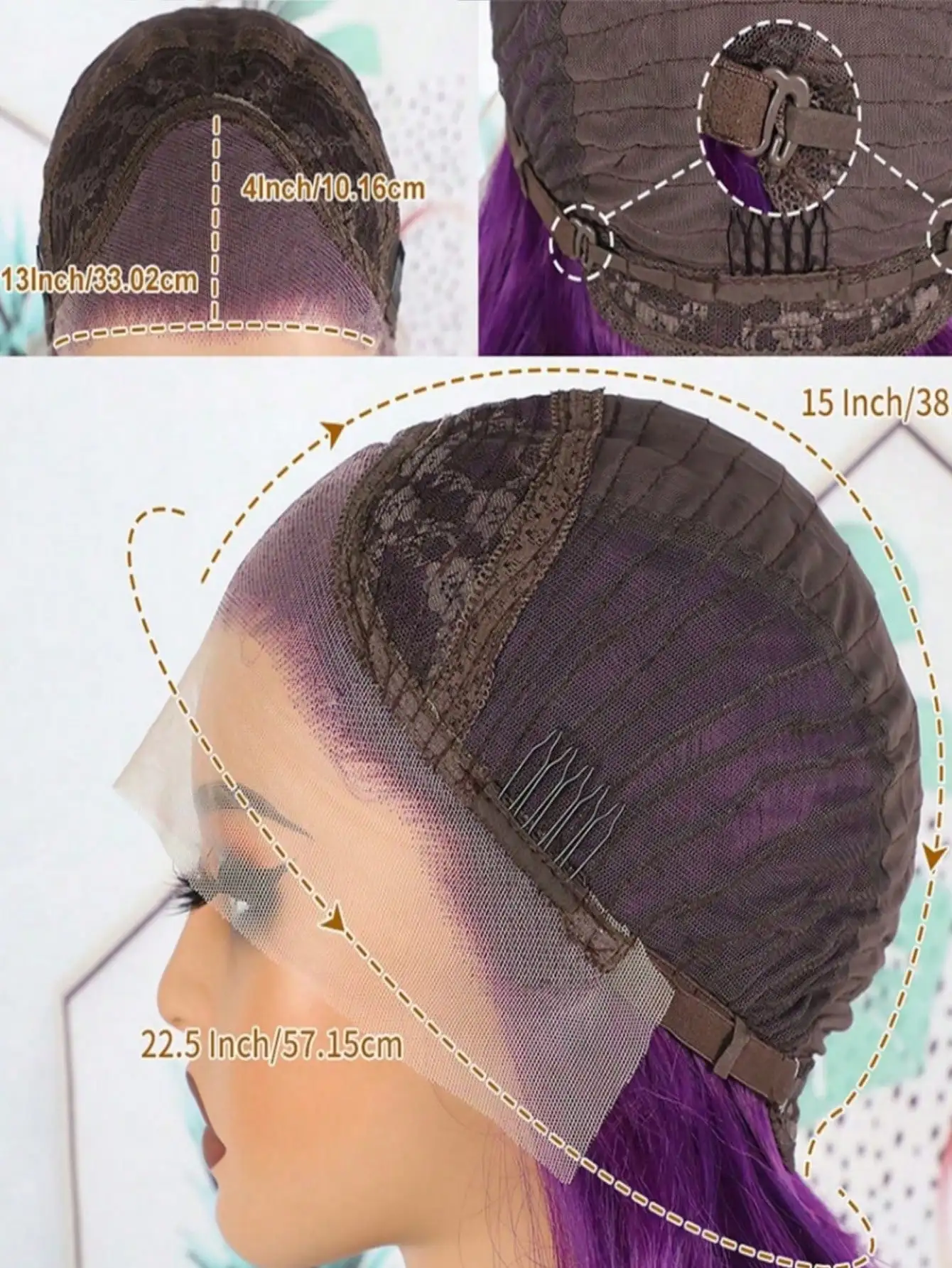 Dark Burgundy 13x4 Body Wave Lace Front Wigs Highlights Purple wigs with HD Pre Plucked  180% Density For Women Transparent