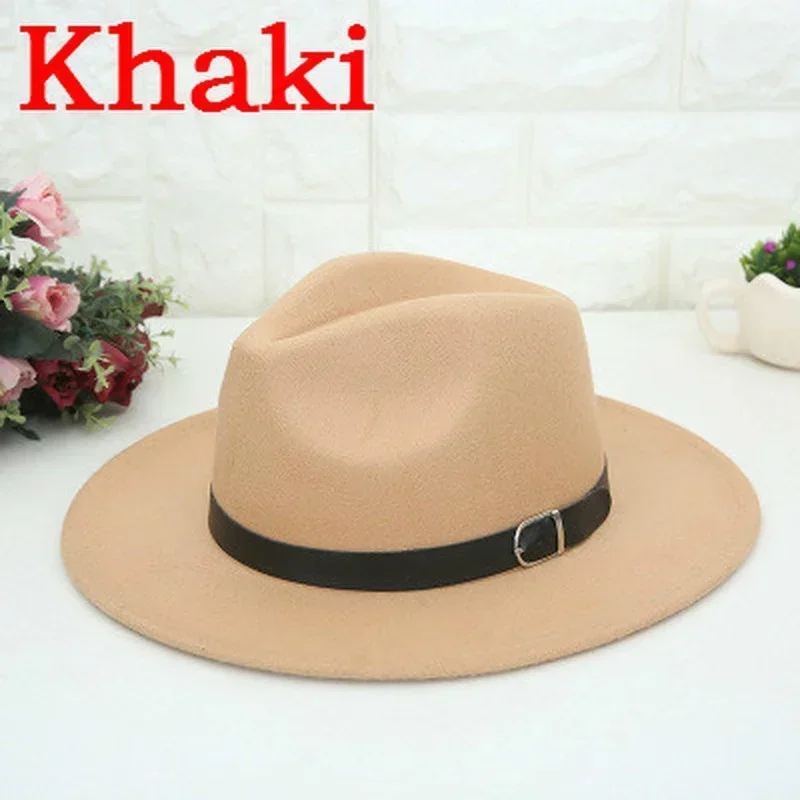 Men Creative Gifts Fashion Western Cowboy Men\'s Hat English Style Woolen Hat Flat Top Flat Brim Black Top Hat Accessories