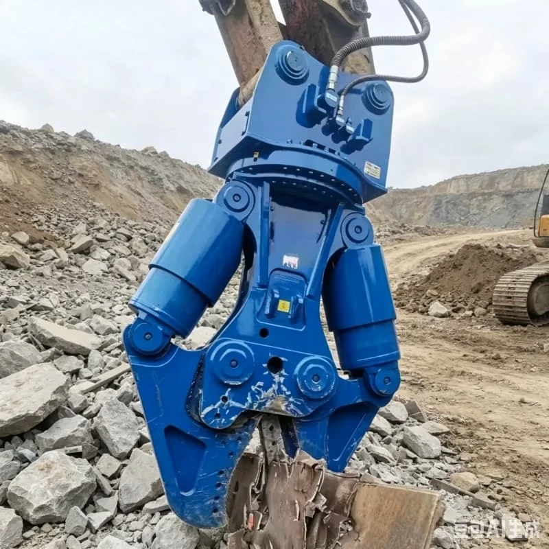 Excavator Hydraulic Shear Attachment Double Cylinder Scrap Metal Cutting Light Demolition Works Compact Easy Operation Custom