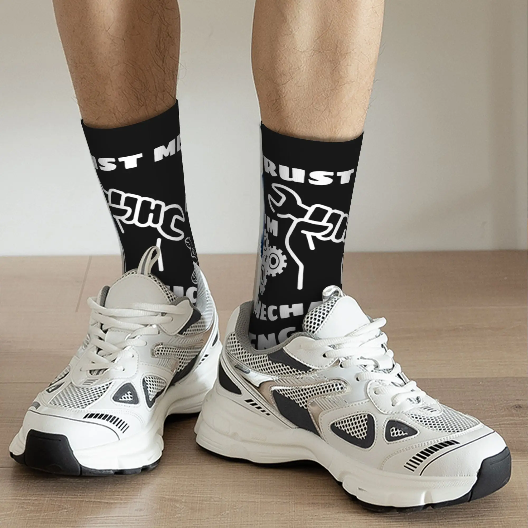 Calcetines de ingeniero mecánico Harajuku para hombre y mujer, calcetines cálidos con estampado 3D para deportes y fútbol