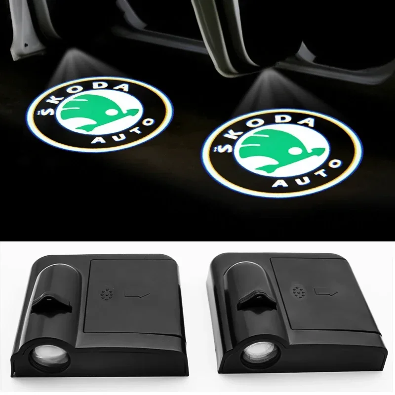new Door projection light, door induction light, decorative light For Skoda Octavia Fabia Kamiq Kapoq Kodiaq Rapid SCALA Superb