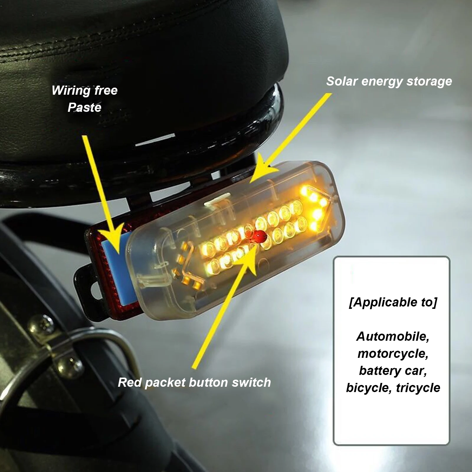 Durable USB Motorcycle Helmet LED Light Wireless Smart Riding Warning Safety Lamp Lights for Motorcycle Helmet Accessories Parts