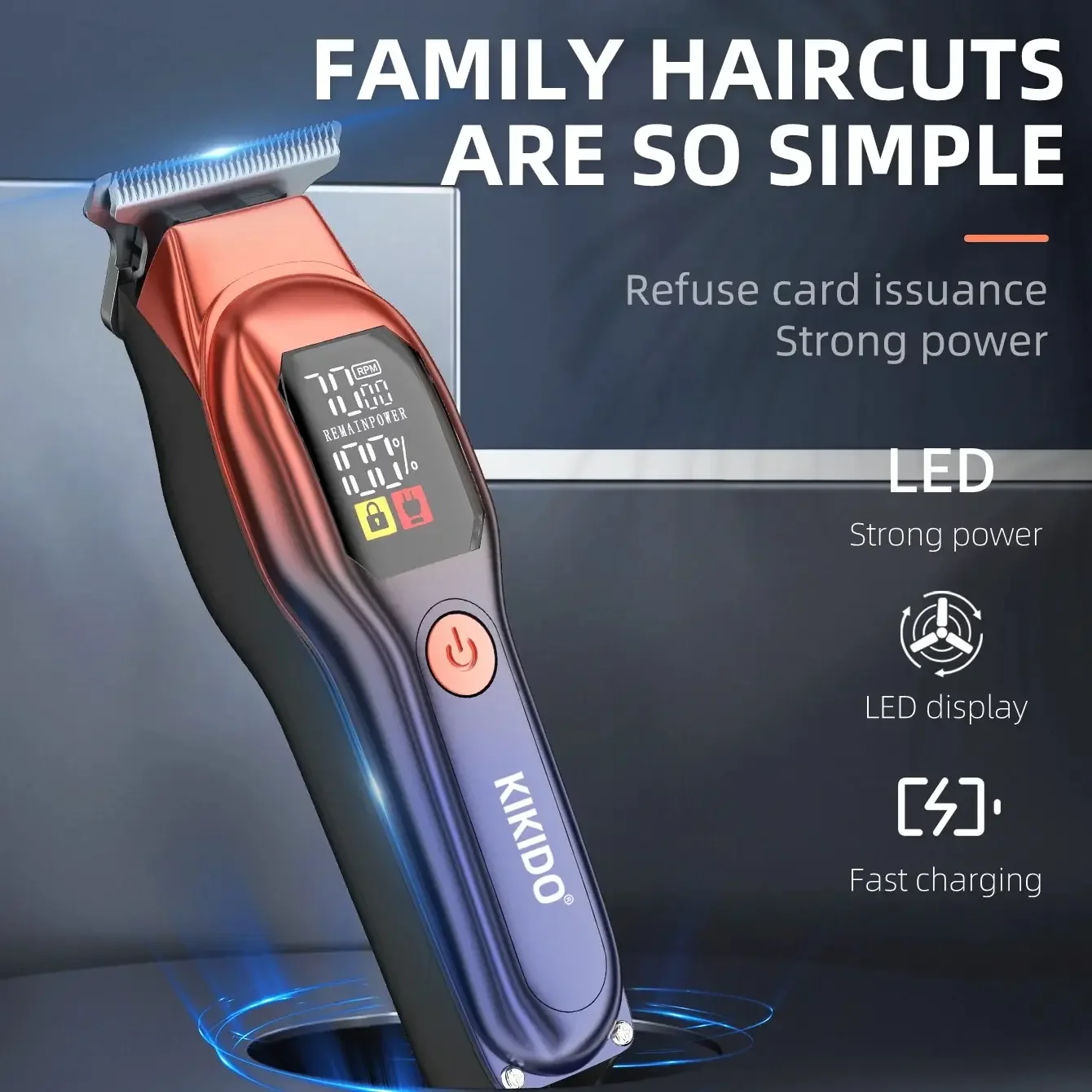 KIKIDO KK-A2 Barber Cordless Hair Trimmer 0mm Zero Gapped Carving Clipper Detailer Professional Electric Finish Cutting Machine