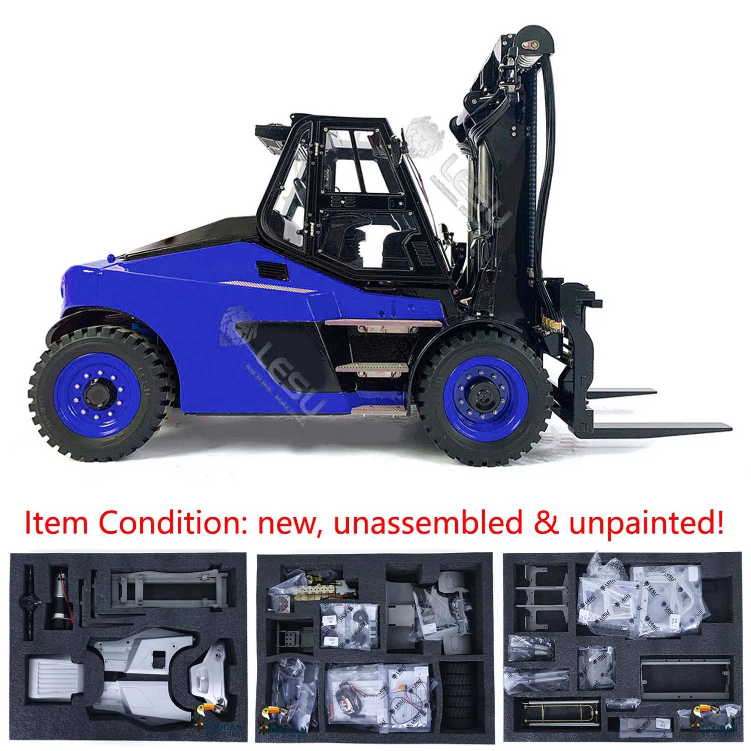 

LESU 1/14 Heavy RC Hydraulic Forklift for LDH160 Radio Control Truck Kit Ver Construction Model Servo ESC Servo TH21886