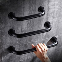 Black Grab Bar 30/40/50cm for Elder Anti-Slip Handle Bathroom Safety Handrails Bar Wall Mount Space Aluminum Metal Grab Handle