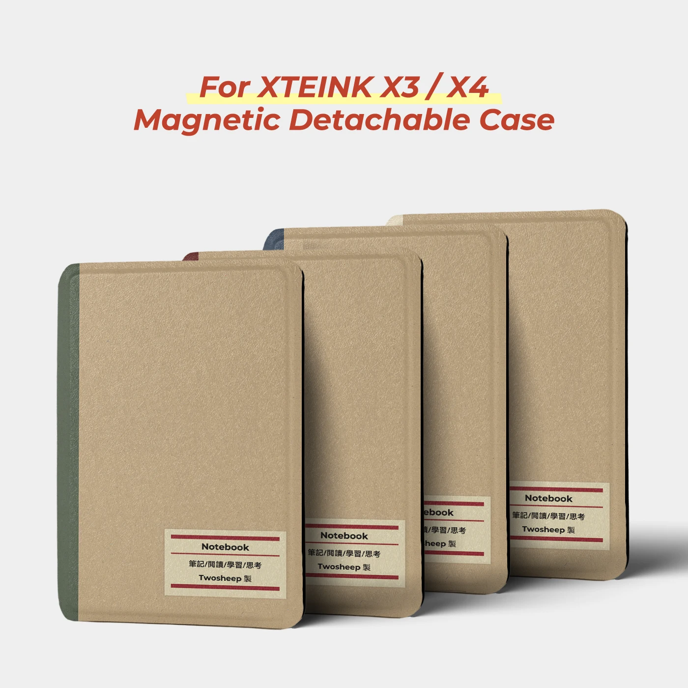 twosheep Notebook Magnetic Detachable Case suit for XTEINK X3 XTEINK X4 TPU Clear Back Protective Shell Cover Skin Folio Guard