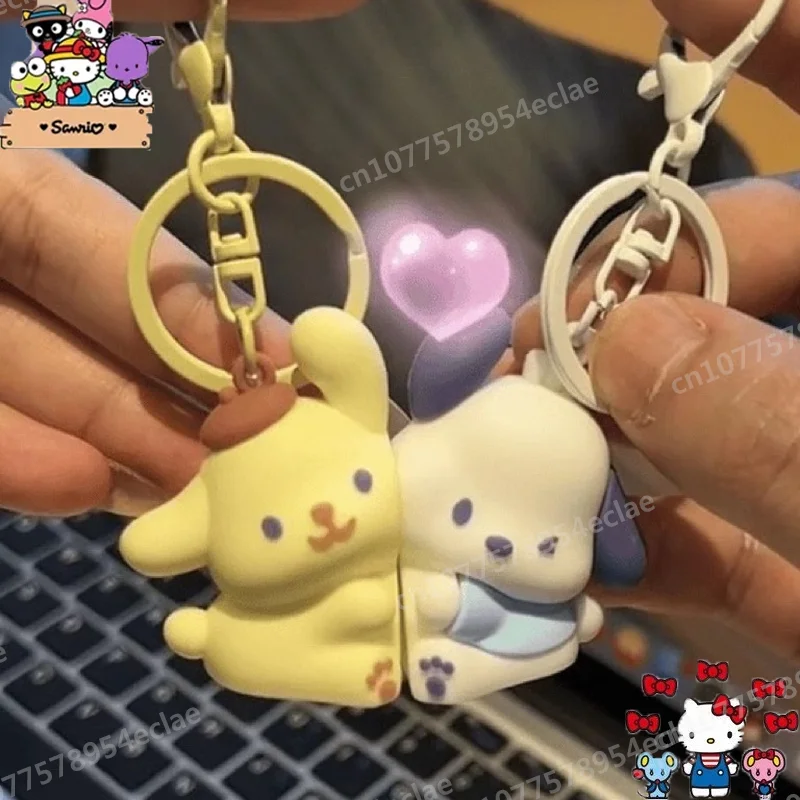 

Sanrio аниме Kuromi Melody Магнитный брелок для ключей пурин почтовый рюкзак подвесное украшение щенок лужа пара Симпатичный брелок подарок